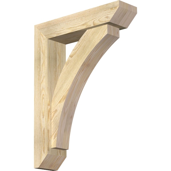Ekena Millwork Thorton Slat Rough Sawn Bracket w/ Offset Brace, Douglas Fir, 6"W x 24"D x 32"H BKT0604X24X32THR06RDF - main